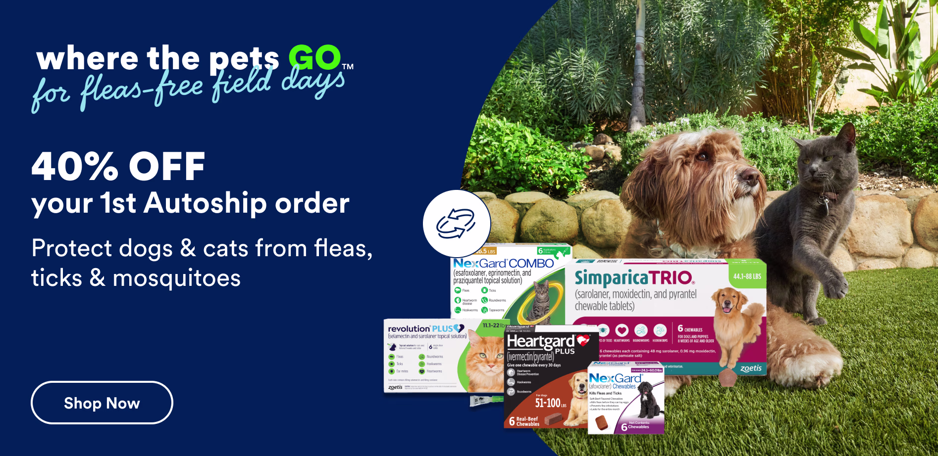 Where the pets go for fleas-free field days. 40% off your first Autoship order. Protect dogs & cats from fleas, ticks & mosquitoes. Shop now.
