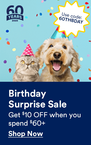 Birthday Surprise Sale. Get $10 OFF when you spend $60+. Use code: 60THBDAY. Shop now.