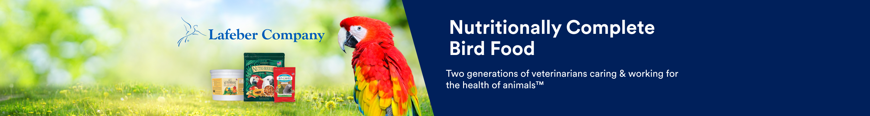 Lafeber Company. Nutritionally Complete Bird Food. Two generations of veterinarians caring & working for the health of animals™.