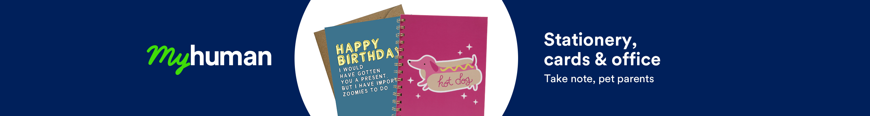 My human. Stationery, cards & office. Take note, pet parents.