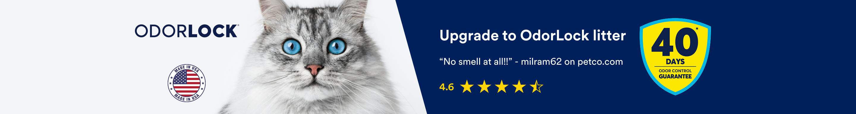 Upgrade to OdorLock litter. No Smell At All! milram62 on petco.com.