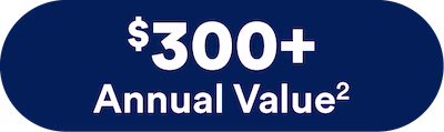 $300+ Annual Value