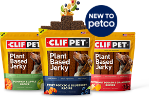 New to Petco. 3 Products displaying Plant Based Jerky.