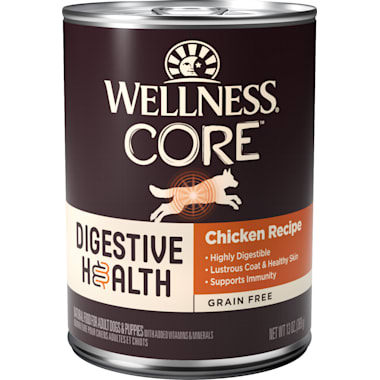 Wet dog food with fiber top