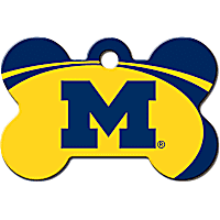 Quick-Tag Michigan Wolverines NCAA Bone Personalized Engraved Pet ID Tag, Large