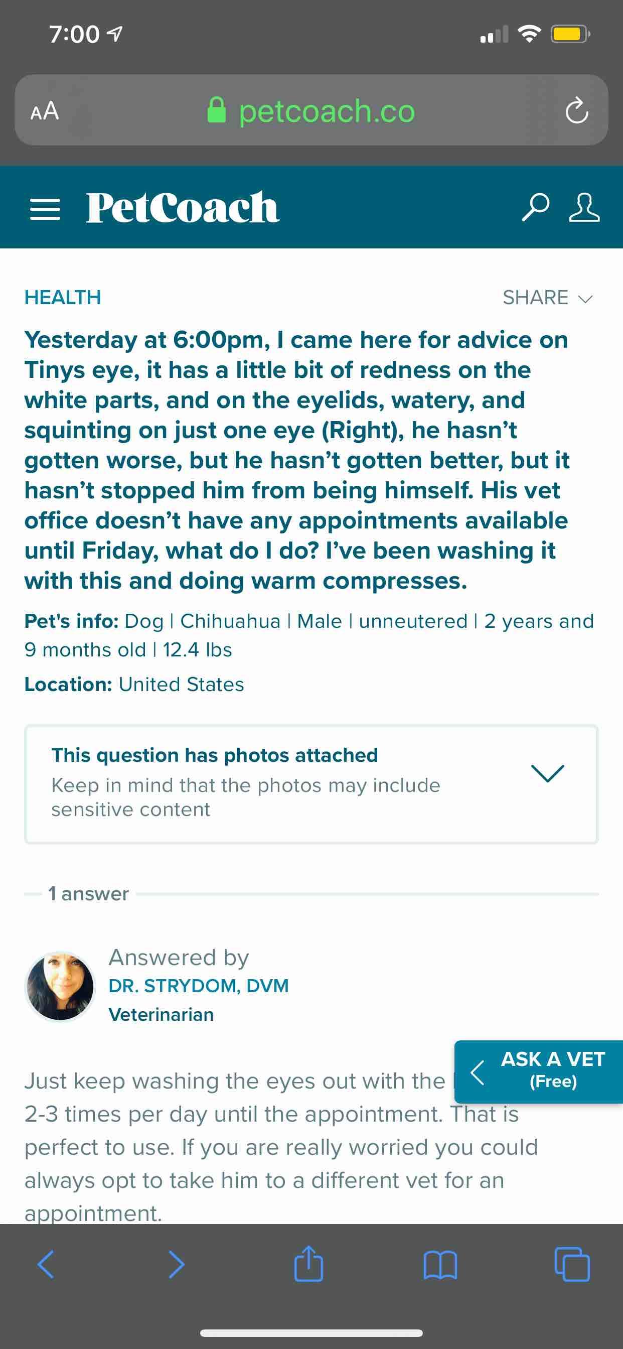 Question details sensitive content