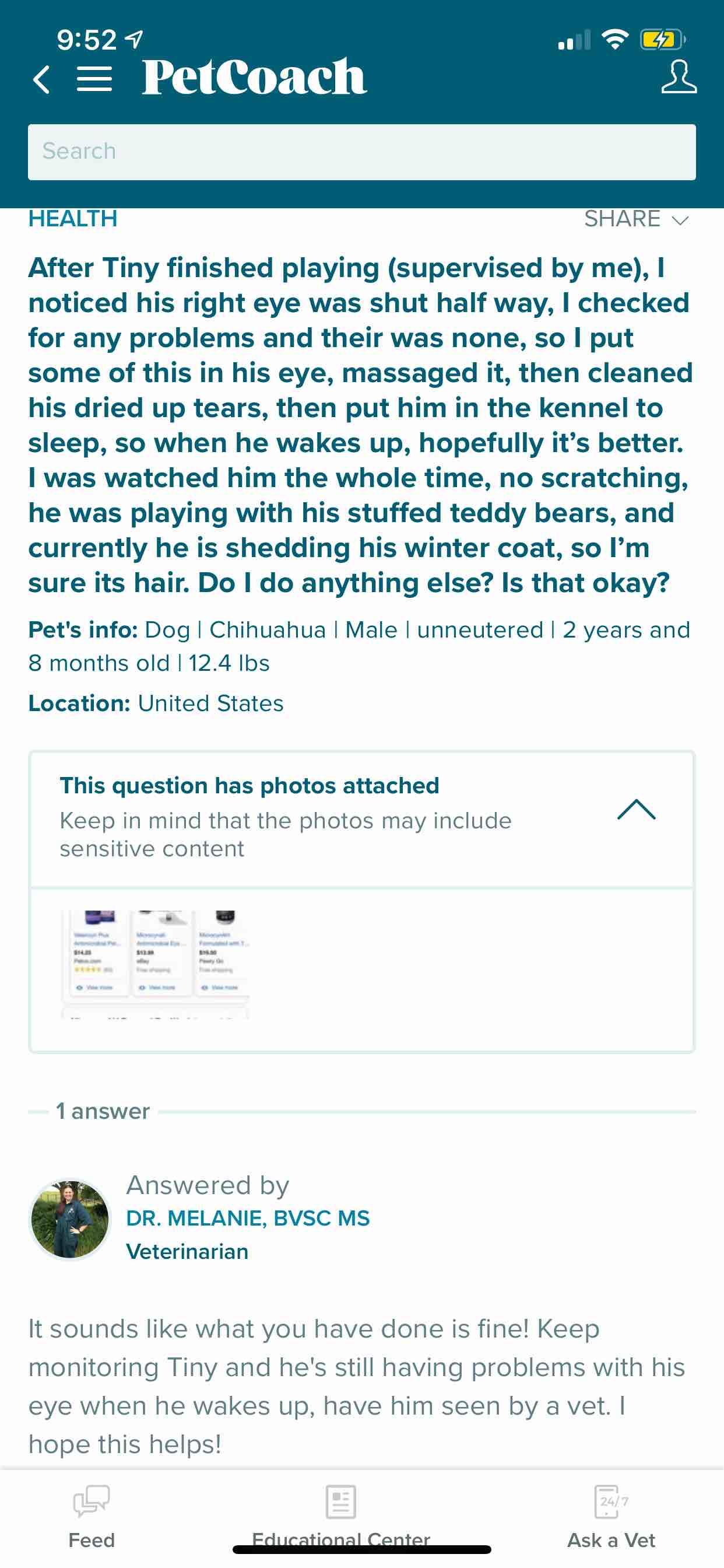 Question details sensitive content